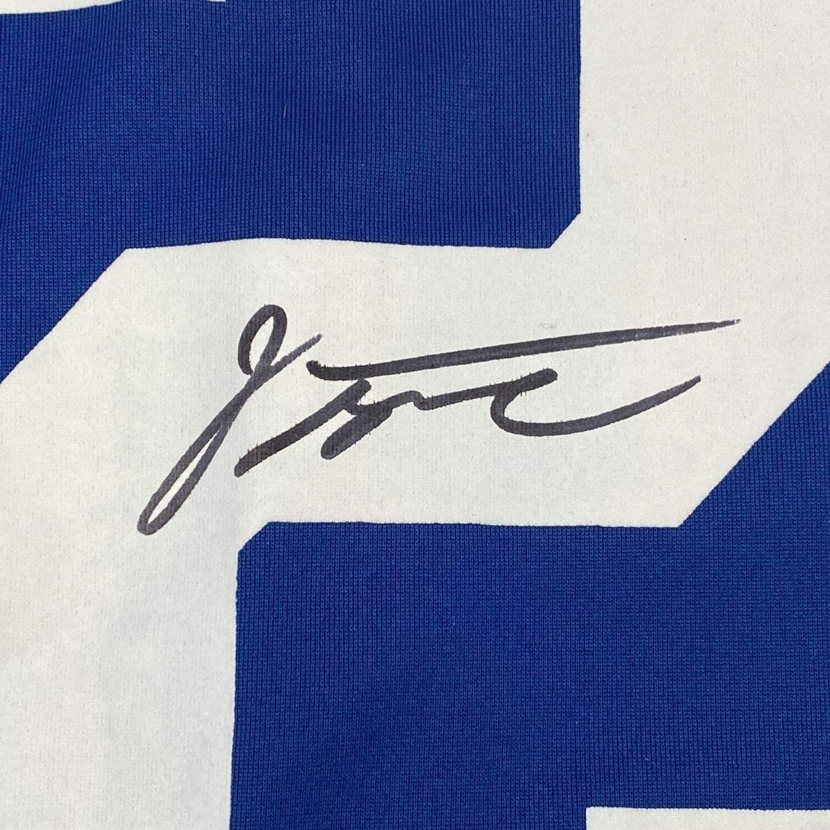 Framed Autographed/Signed Jonathan Taylor 35x39 Indianapolis Colts Blue Nike Game Football Jersey Fanatics COA