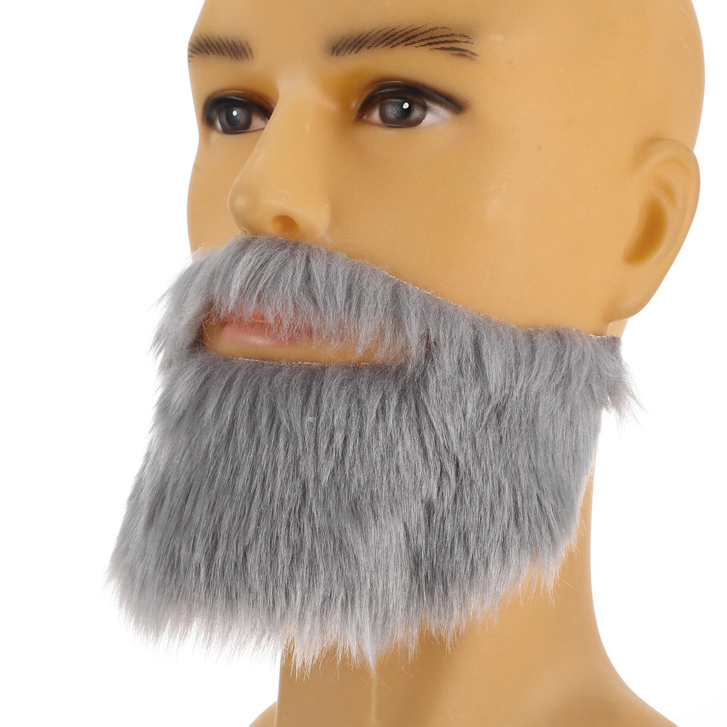 Lusofie Grey Fake Beard Elastic Realistic Costume Facial Hair for Role Play