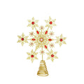 Glittering Gold Snowflake Christmas Tree Topper, 3D Sparkling Metal Snowflake for Xmas Decor, Holiday Party Indoor Decorations