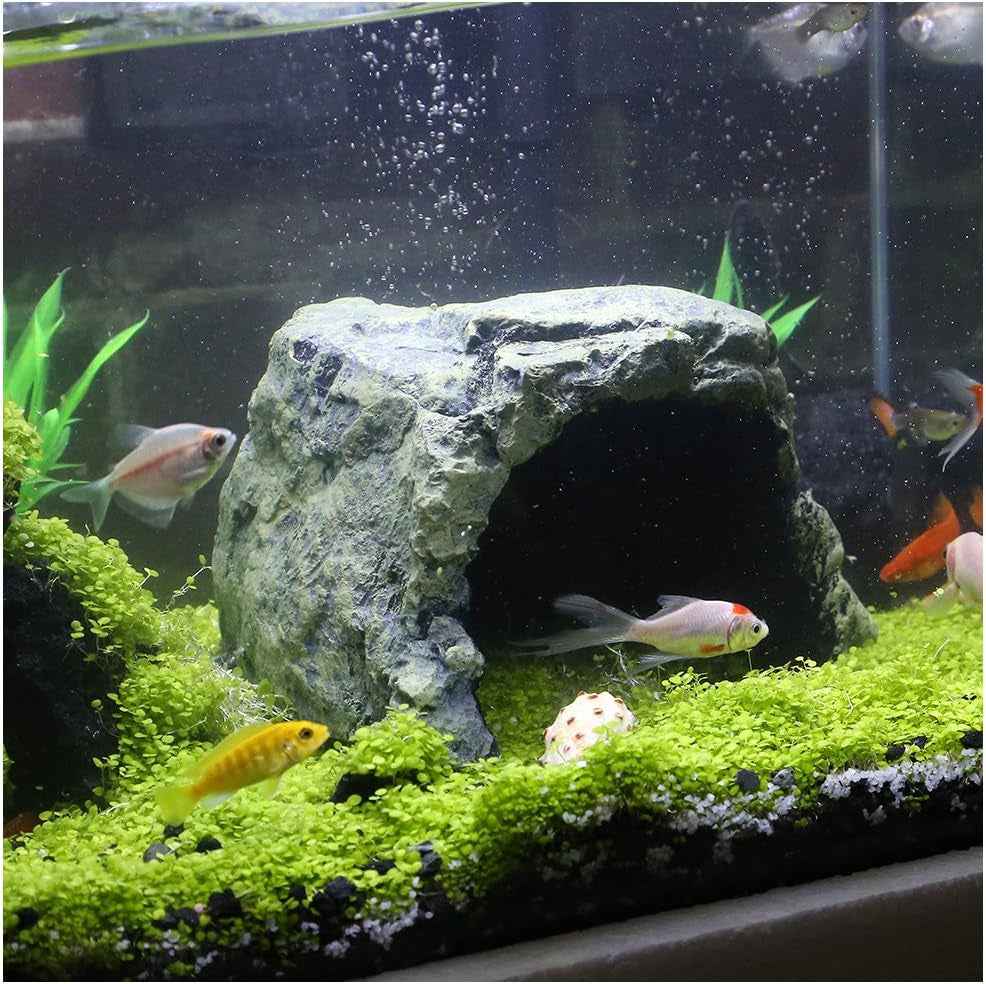 Reptile Rock Hide Cave Resin Habitat for Lizards & Turtles