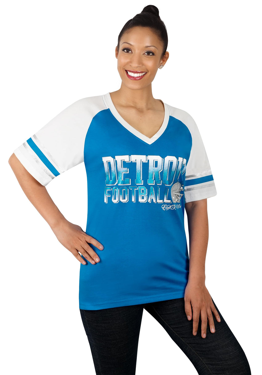 Simapak Women's Detroit Football Raglan T-Shirt, Size M