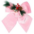 allgala Pink Velvet Christmas Bows, 2-Pack, 10-Inch