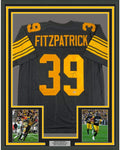 Framed Autographed/Signed Minkah Fitzpatrick 35x39 Pittsburgh Color Rush Football Jersey Beckett BAS COA