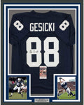 Framed Autographed/Signed Mike Gesicki 35x39 Penn State Blue College Football Jersey JSA COA