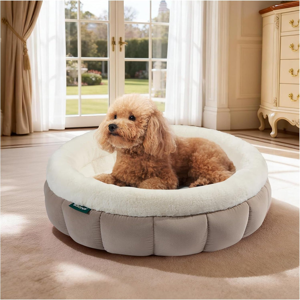 Cat Bed Round Washable Donut Bed Anti Slip Plush Kitten Puppy 18in