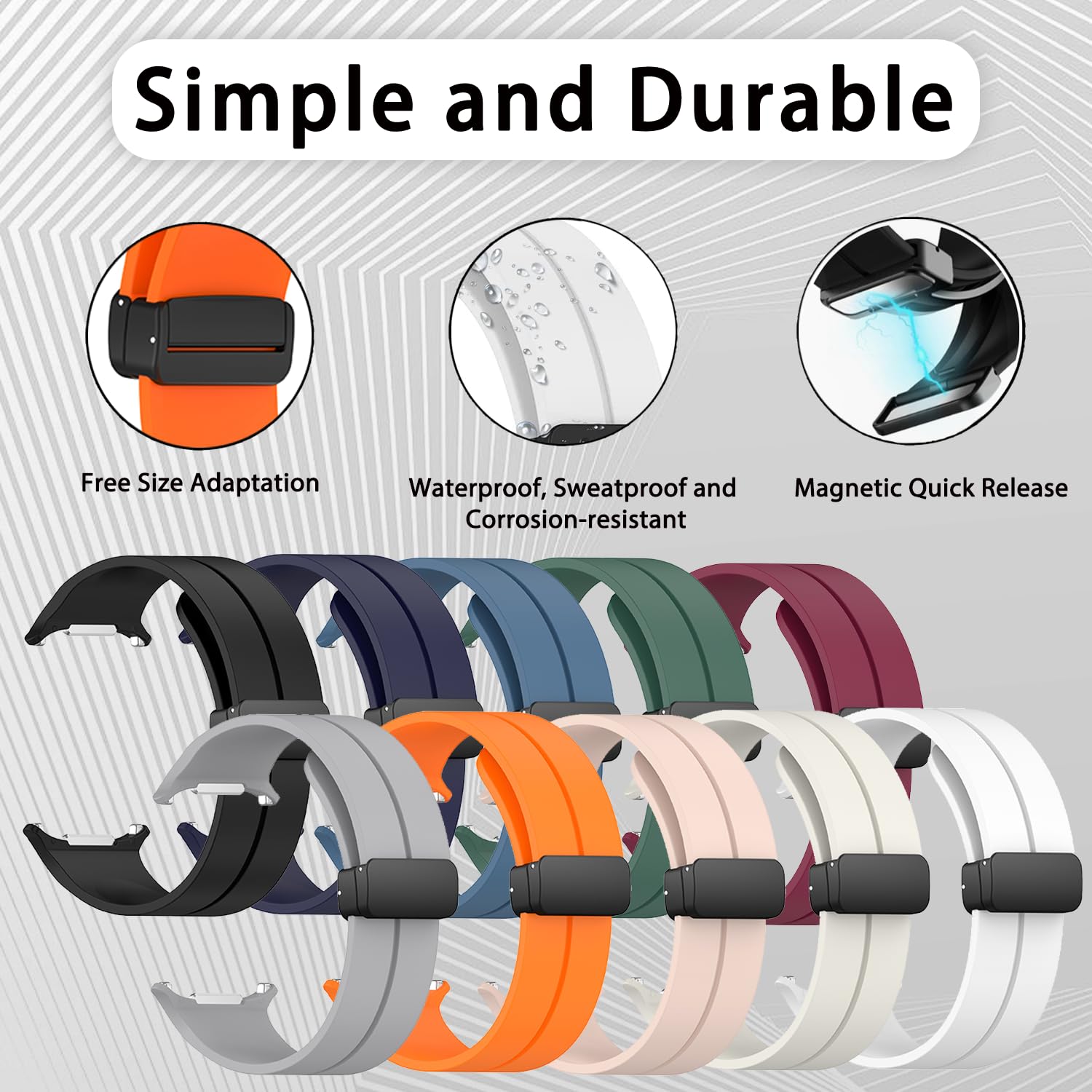 GOLDTOLUCK Affinity Silicone Sport Band Samsung Galaxy Watch 7 Ultra Pink 47mm