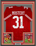 Framed Autographed/Signed Raheem Mostert 35x39 San Francisco Red Football Jersey JSA COA