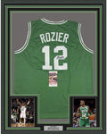 Framed Autographed/Signed Terry Rozier 35x39 Boston Green Basketball Jersey JSA COA