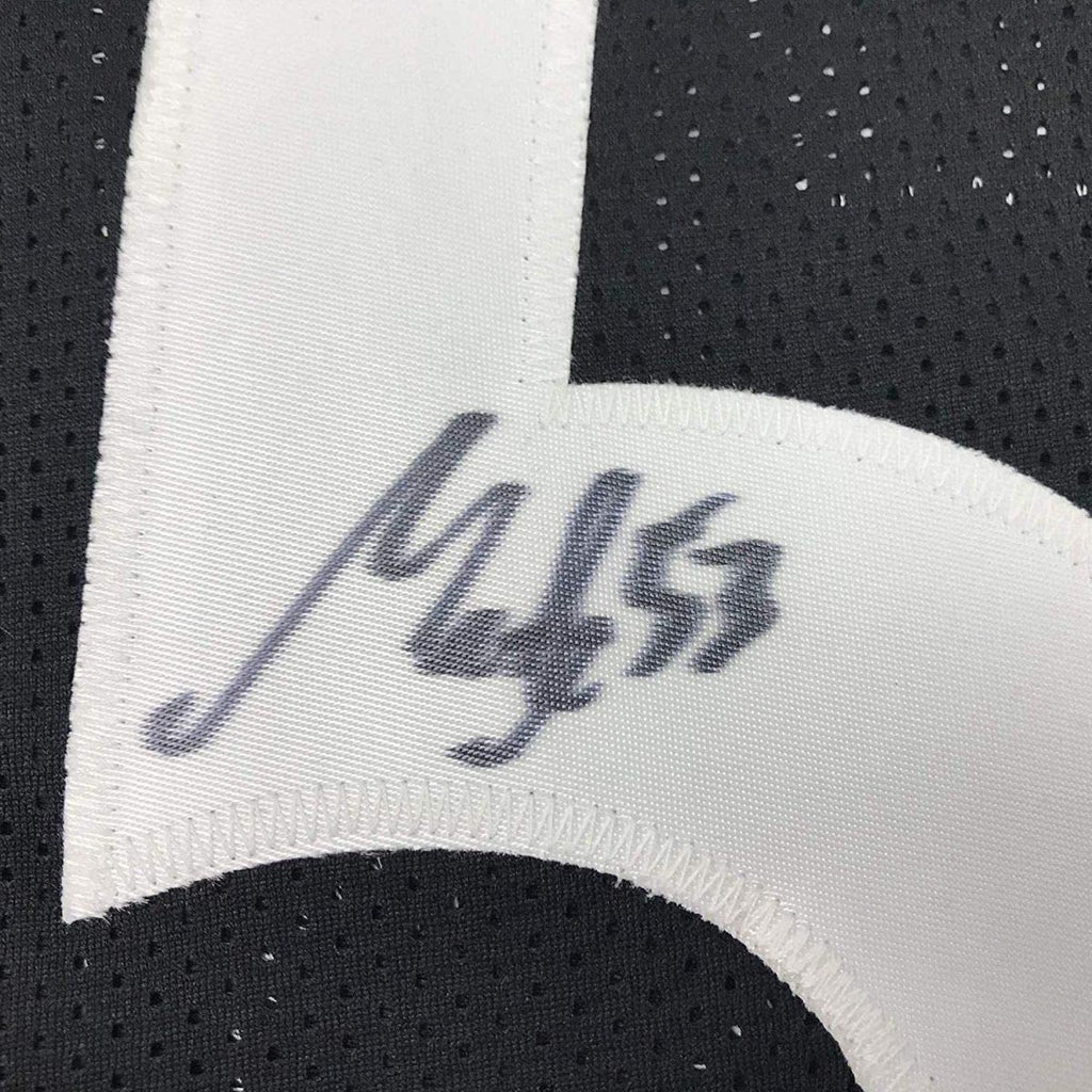 Framed Autographed/Signed Maurkice Pouncey 35x39 Pittsburgh Black Football Jersey JSA COA