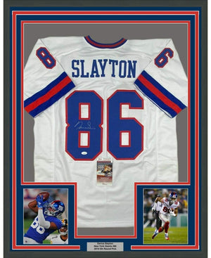 Framed Autographed/Signed Darius Slayton 35x39 New York Color Rush Football Jersey JSA COA