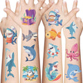 SBOBUY Shark Temporary Tattoos 10 Sheets Birthday Party Supplies Green