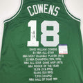 Autographed/Signed Dave Cowens Boston Green Stat Basketball Jersey PSA/DNA COA