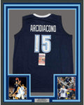 Framed Autographed/Signed Ryan Arcidiacono 35x39 Villanova Blue College Basketball Jersey JSA COA