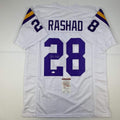 Autographed/Signed Ahmad Rashad Minnesota White Football Jersey JSA COA