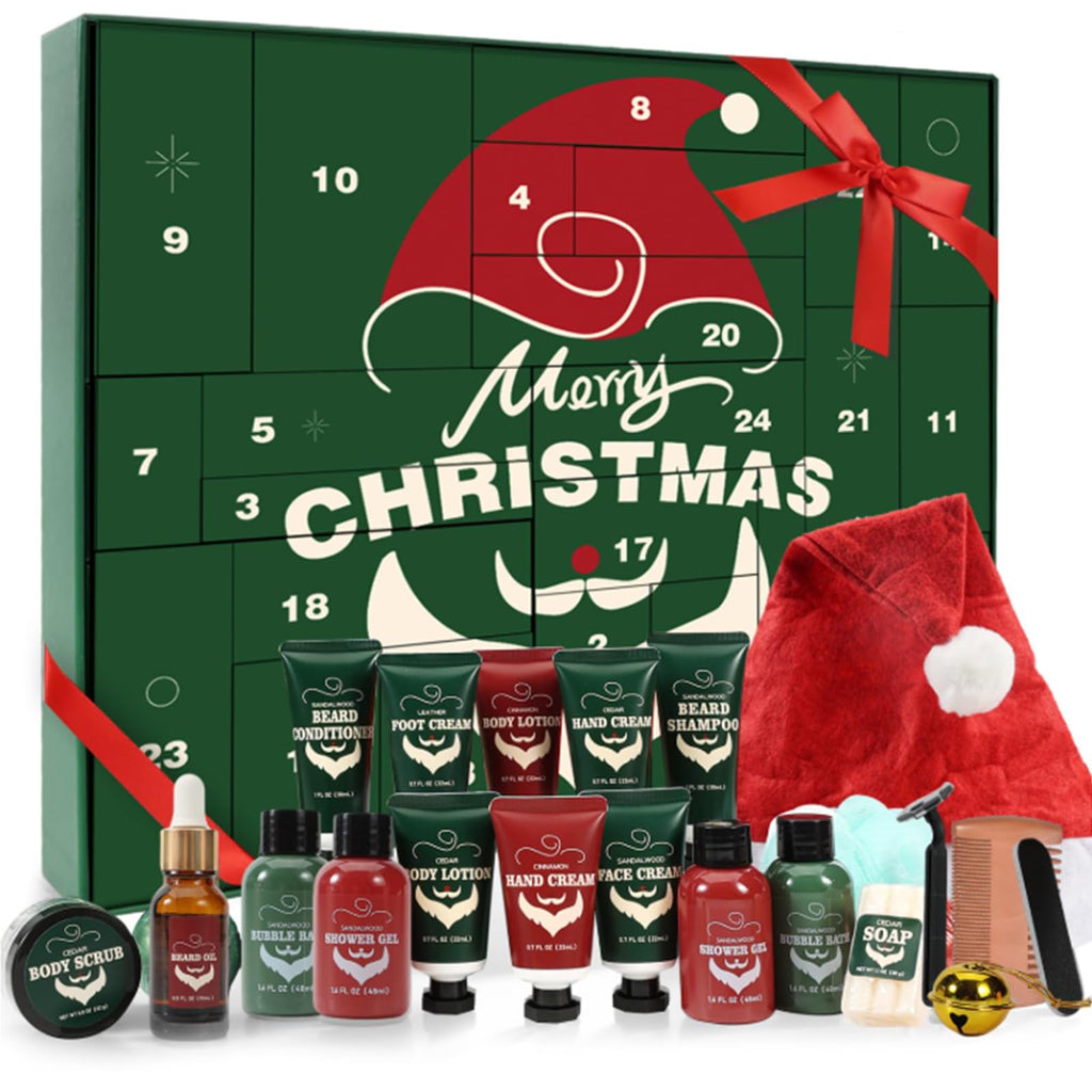 Rinse & Robust Advent Beauty Calendar 2025 Beard Care Kit 24 Days Red