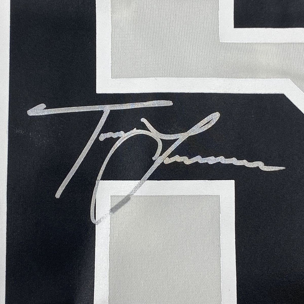 Framed Autographed/Signed Trevor Lawrence 35x39 Jacksonville Jaguars White Nike Game Football Jersey Fanatics COA