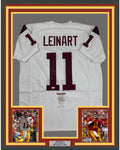 Framed Autographed/Signed Matt Leinart 04 Heisman 35x39 USC Southen Cal White College Football Jersey JSA COA