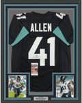 Framed Autographed/Signed Josh Allen 35x39 Jacksonville Black Football Jersey JSA COA