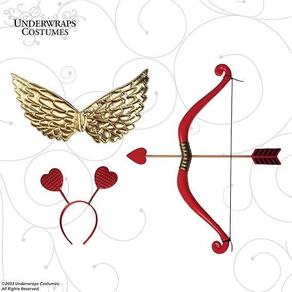 Underwraps Valentines Cupid Accessory Kit Wings Arrow Headband
