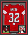 Framed Autographed/Signed Budda Baker 35x39 Arizona Red Football Jersey Beckett BAS COA