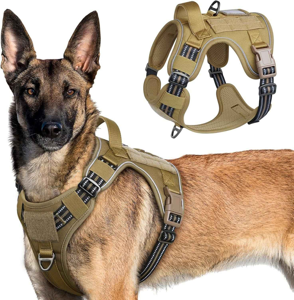No-Pull Tactical Dog Harness MOLLE Vest with Handle