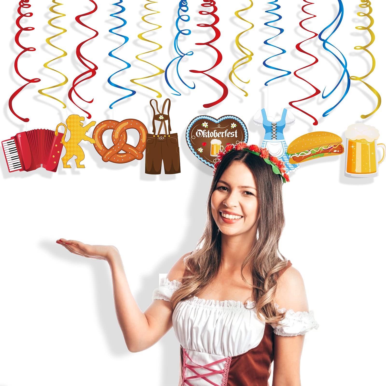 Generic Munich Oktoberfest Swirl Decorations Gold PVC Party Hanging Streamers