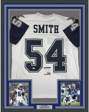 Framed Autographed/Signed Jaylon Smith 35x39 Dallas Color Rush Football Jersey PSA/DNA COA