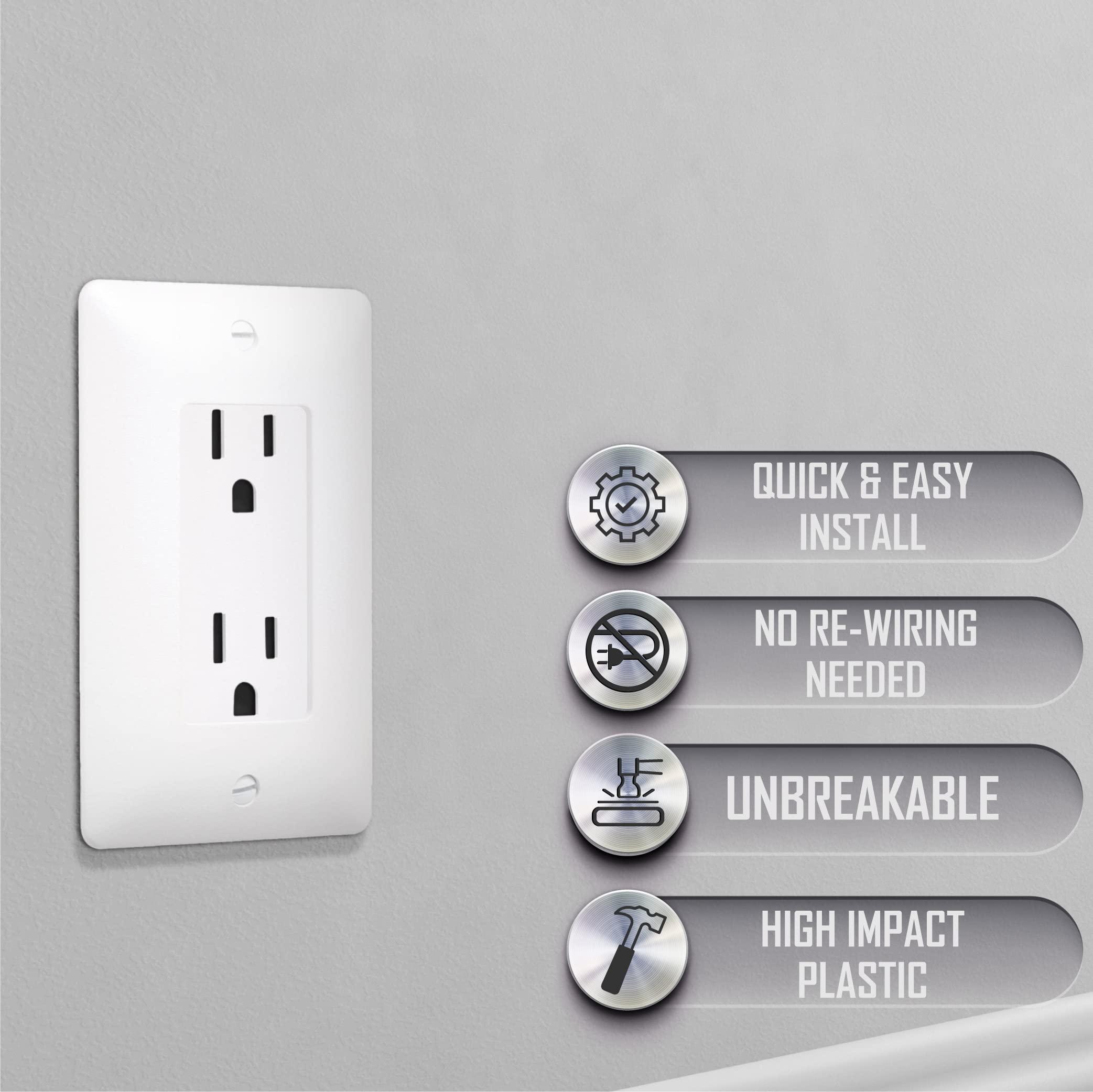 TayMac AD20W Paintable Duplex Adapter Plate White Plastic