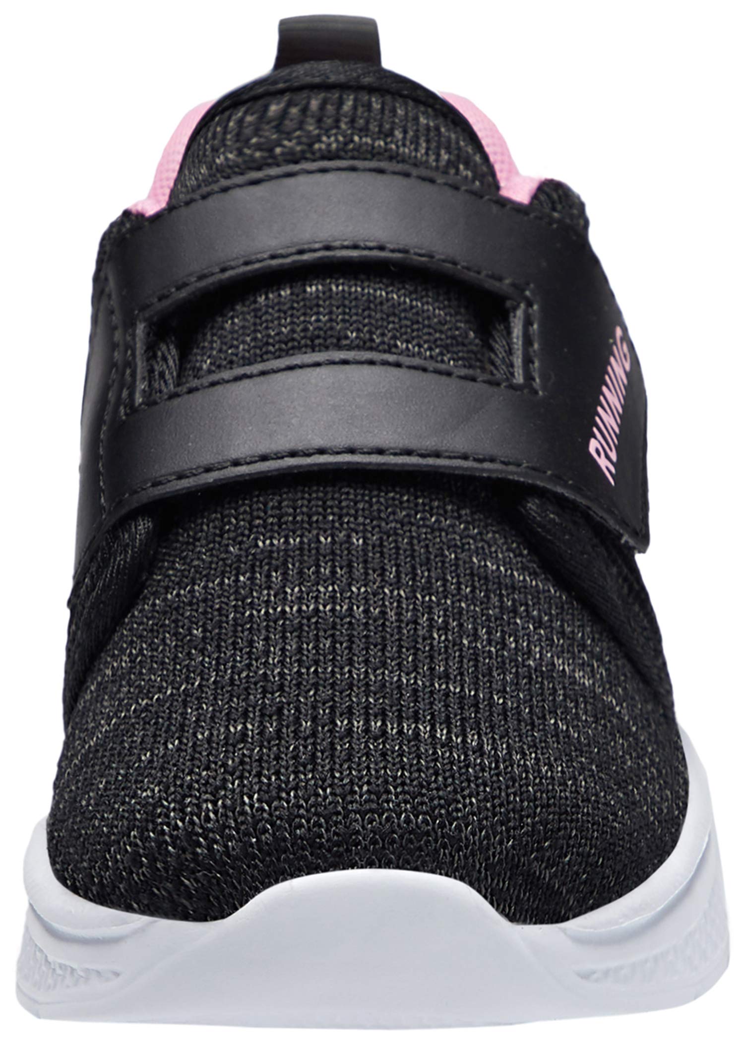 adituo Toddler Boys Girls Lightweight Athletic Sneakers Strap Black Pink Size 11