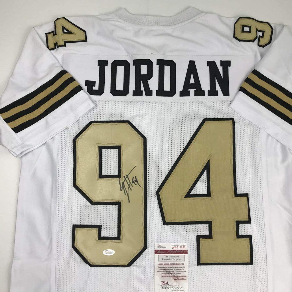 Autographed/Signed Cameron Cam Jordan New Orleans Color Rush Football Jersey JSA COA