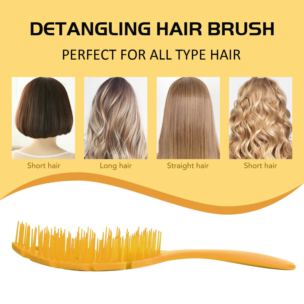 CANDYBRUSH Hair Brush Vented Leaf Form Soft TPEE Mango Scented Orange Large