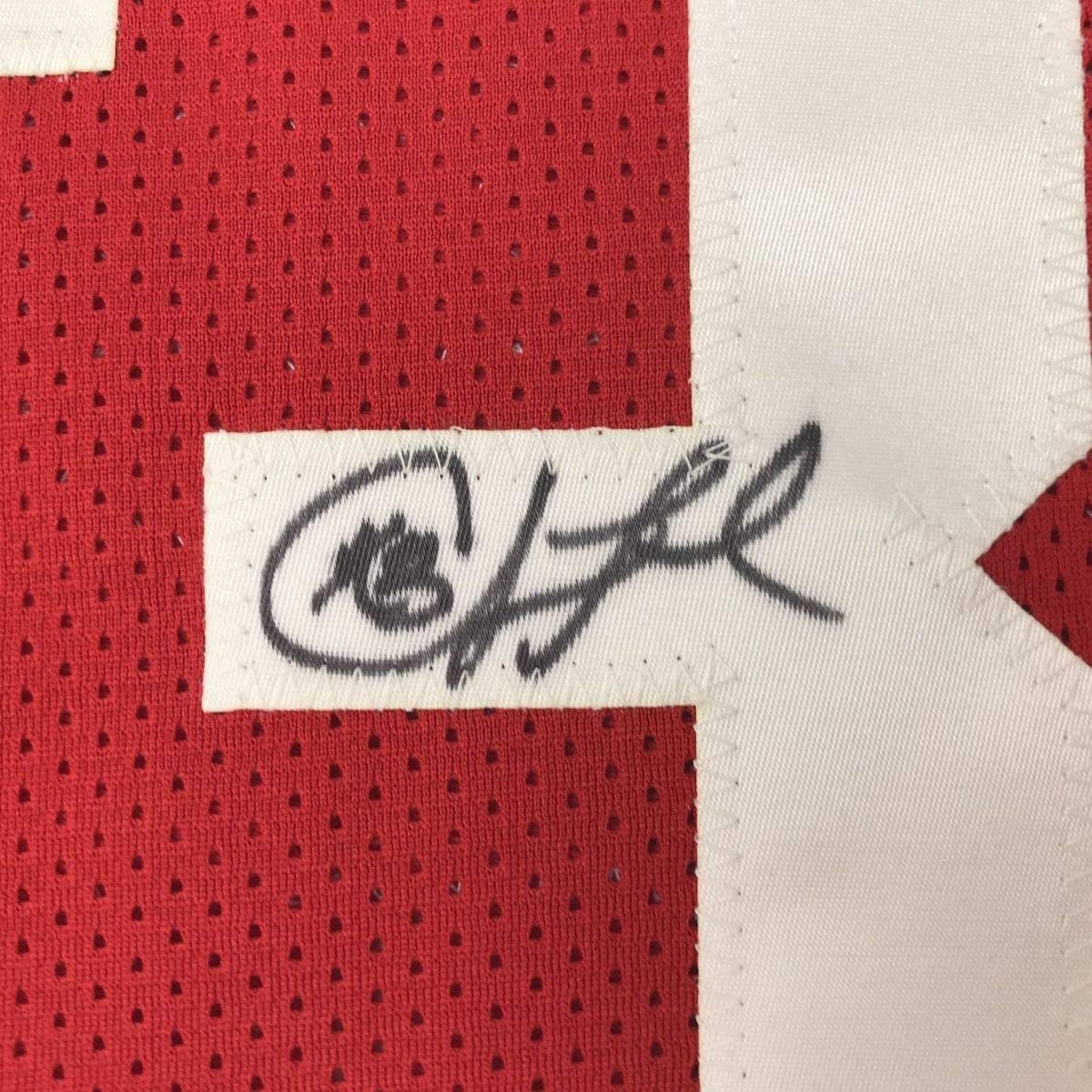 Framed Autographed/Signed Chris Paul 35x39 Houston Red Basketball Jersey PSA/DNA COA