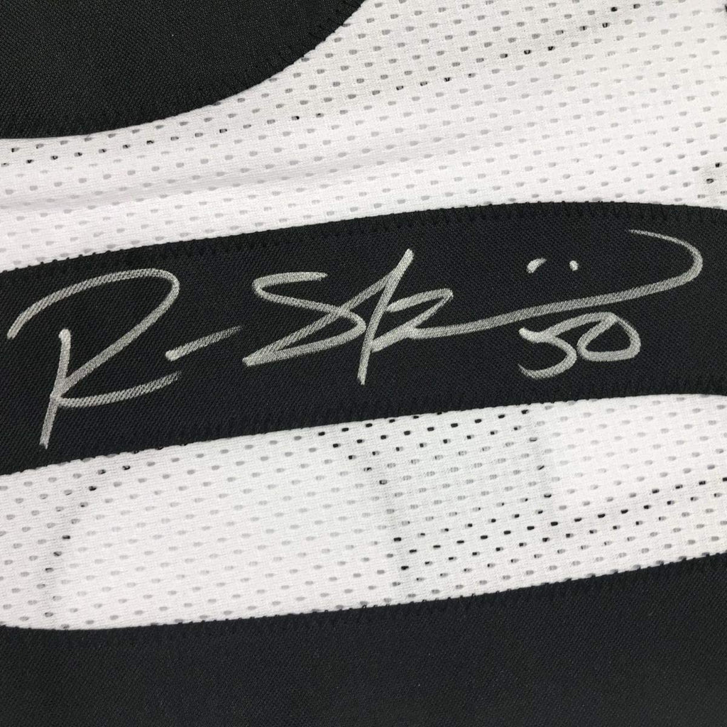 Framed Autographed/Signed Ryan Shazier 35x39 Pittsburgh White Football Jersey JSA COA