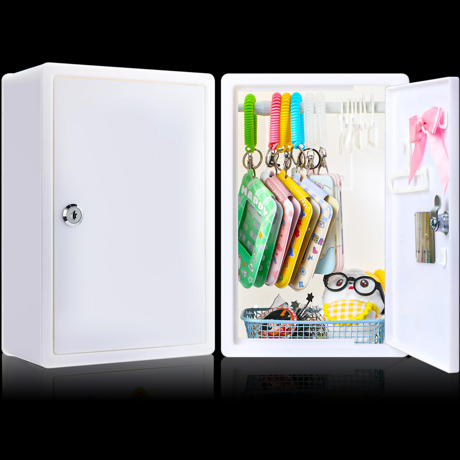 Geelin Mini Locker Keys Small Storage Cabinet Rectangular 11.81x3.94x4.33 Inch