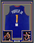 Framed Autographed/Signed Michael Porter Jr. 35x39 Denver Royal Blue Basketball Jersey PSA/DNA COA
