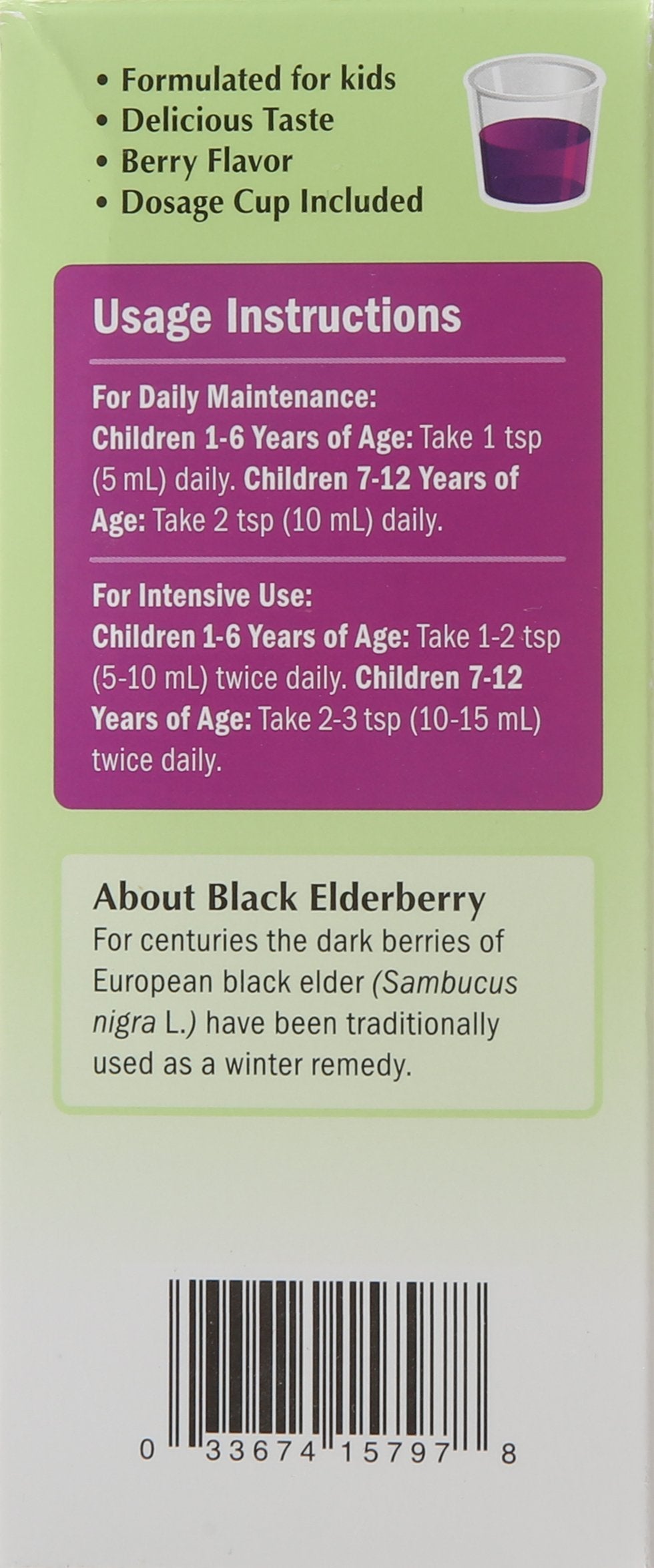 BestBy02/26 Nature's Way Organic Sambucus Kids Syrup Elderberry 4 fl oz