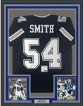 Framed Autographed/Signed Jaylon Smith 35x39 Dallas Dark Blue Football Jersey PSA/DNA COA