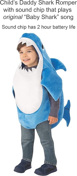 Kid's Daddy Shark Costume with Sound Chip
