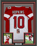 Framed Autographed/Signed DeAndre Hopkins 35x39 Arizona White Football Jersey JSA COA