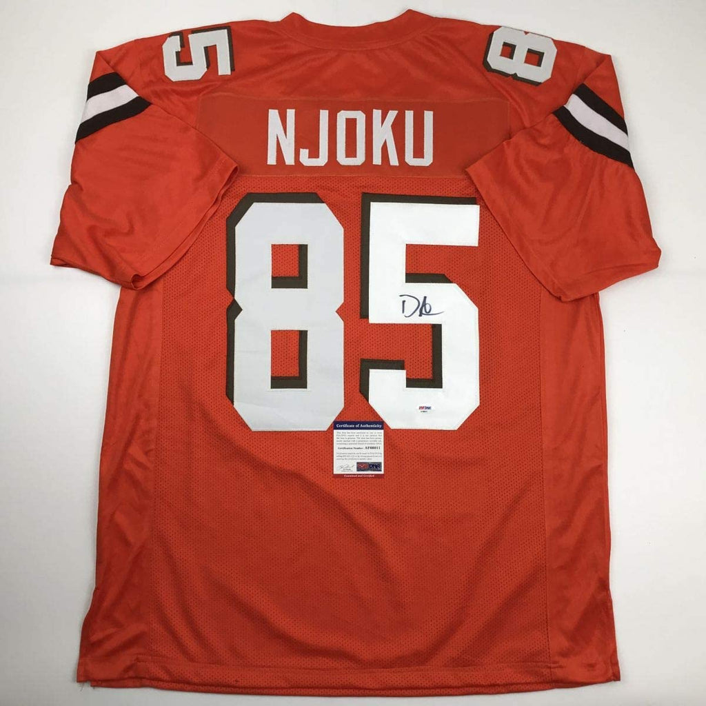 Autographed/Signed David Njoku Cleveland Orange Football Jersey PSA/DNA COA