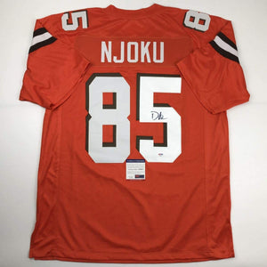 Autographed/Signed David Njoku Cleveland Orange Football Jersey PSA/DNA COA