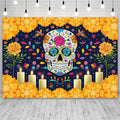 Sendy Day of The Dead Sugar Skull Backdrop 7x5ft Vibrant Colors Vinyl