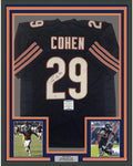 Framed Autographed/Signed Tarik Cohen 35x39 Chicago Blue Football Jersey Beckett BAS COA