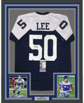 Framed Autographed/Signed Sean Lee 35x39 Dallas Thanksgiving Day Football Jersey JSA COA