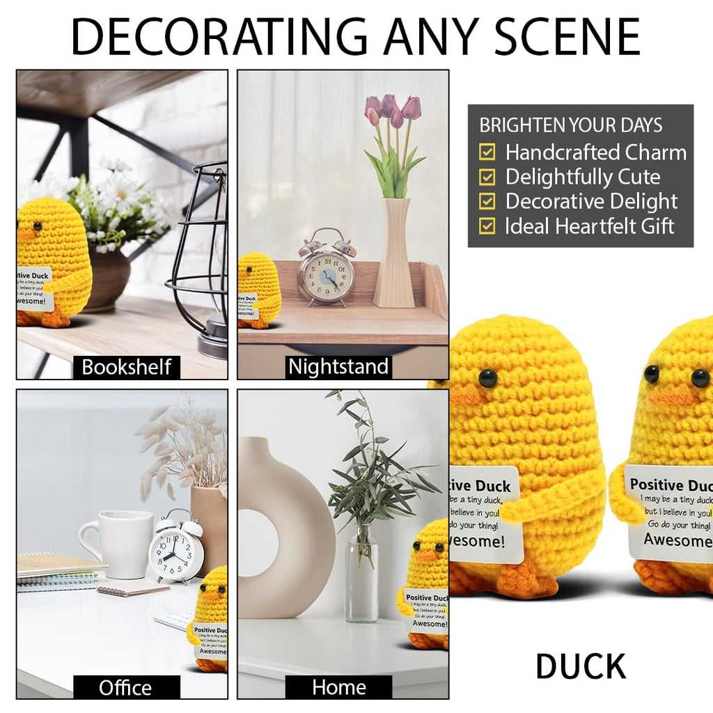 VKYN Handmade Multicolour Crochet Duck Inspirational Mental Health Decor