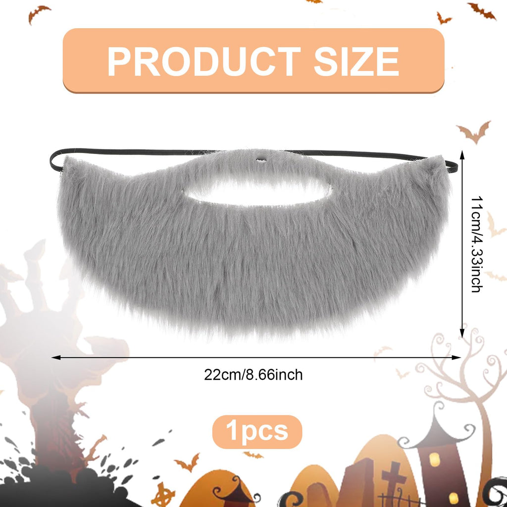 Lusofie Grey Fake Beard Elastic Realistic Costume Facial Hair for Role Play
