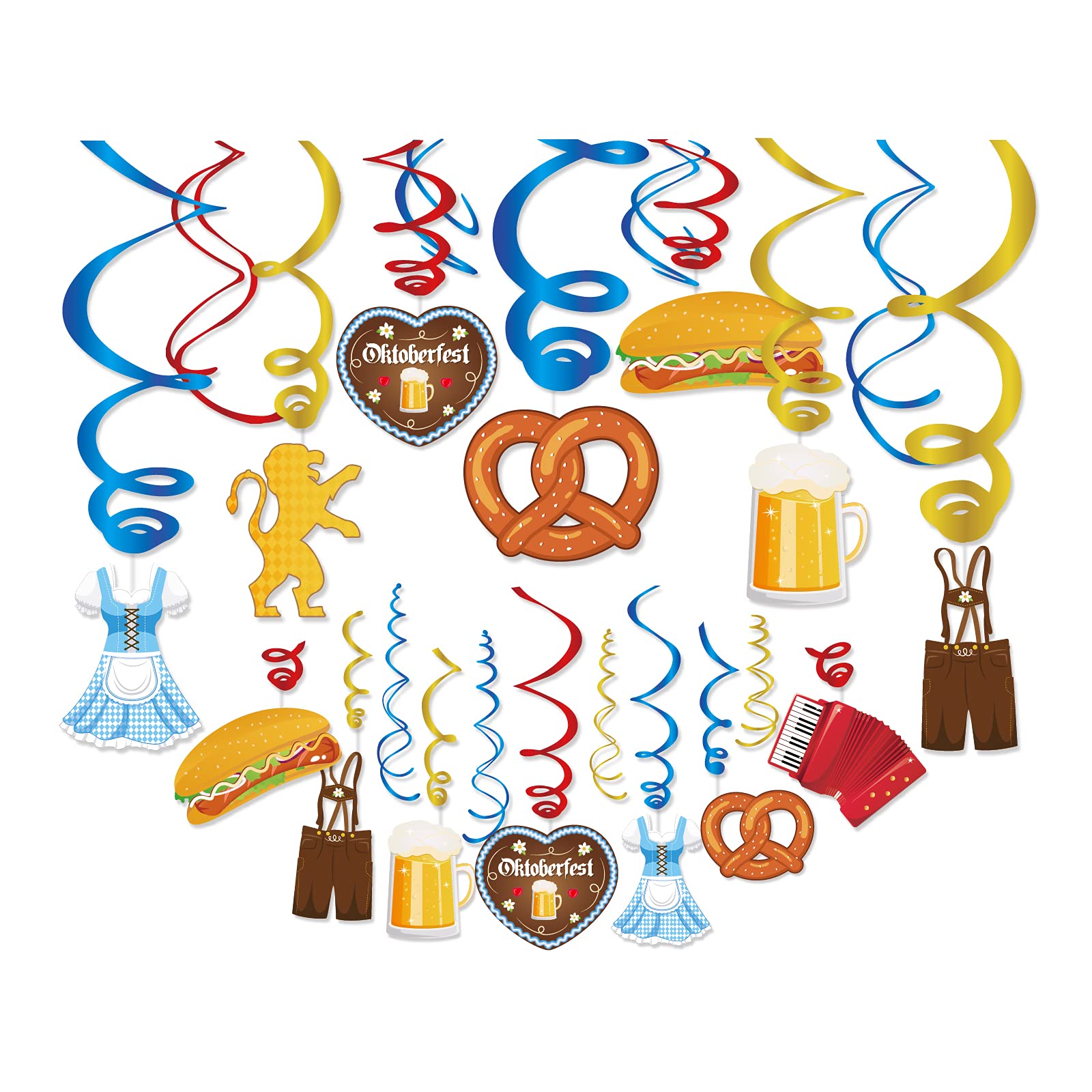 Generic Munich Oktoberfest Swirl Decorations Gold PVC Party Hanging Streamers