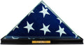 Perfect Cases All Glass Flag Display Case for 9.5' X 5' Flag with Engraving (Black).