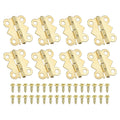 PATIKIL Jewelry Box Hinges 3/4 Inch 8 Pack Gold with Screws Butterfly