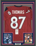 Framed Autographed/Signed Demaryius Thomas 35x39 Houston Red Football Jersey JSA COA